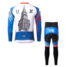 Load image into Gallery viewer, Thriller Rider Sports Bicycle Clothing Mens Cycling Jersey Long Sleeve and Trousers Kit(United Kingdom)
