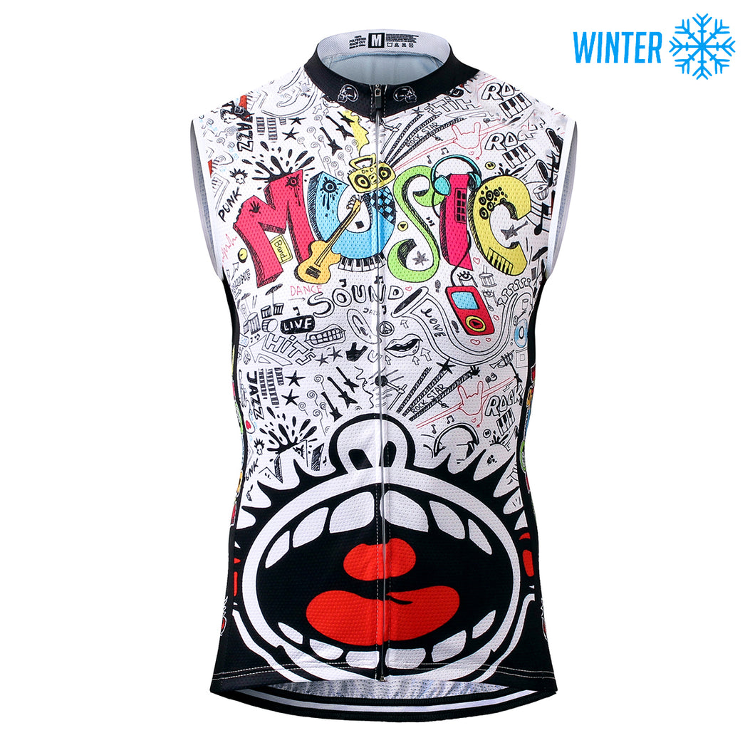 Thriller Rider Sports Bicycle Clothing Mens Cycling Vests Winter Sleeveless(Love Music)