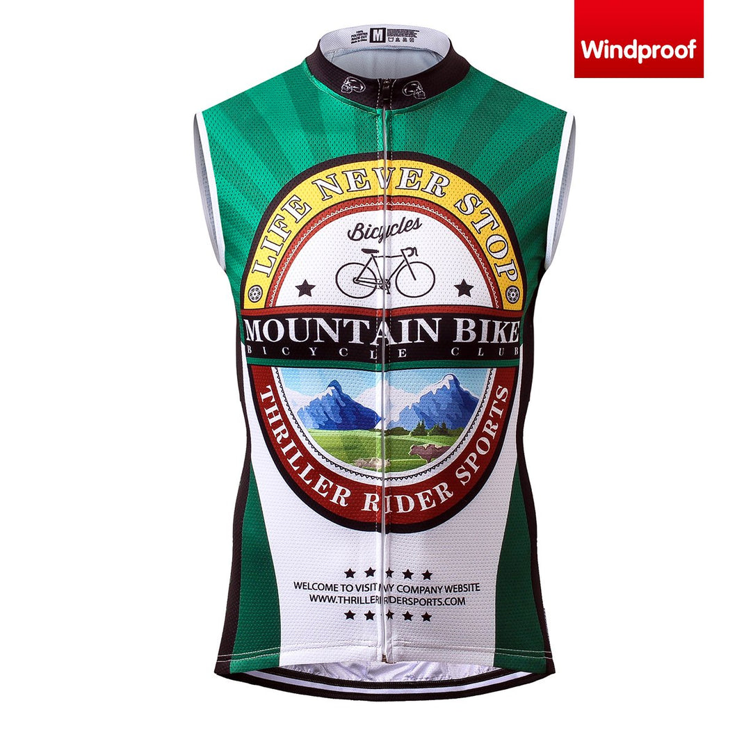 Thriller Rider Sports Bicycle Clothing Mens Cycling Vests Windproof Sleeveless(Mountian Bike Bicycle Club)