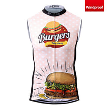 Load image into Gallery viewer, Thriller Rider Sports Bicycle Clothing Mens Cycling Vests Windproof Sleeveless(The Burgers)
