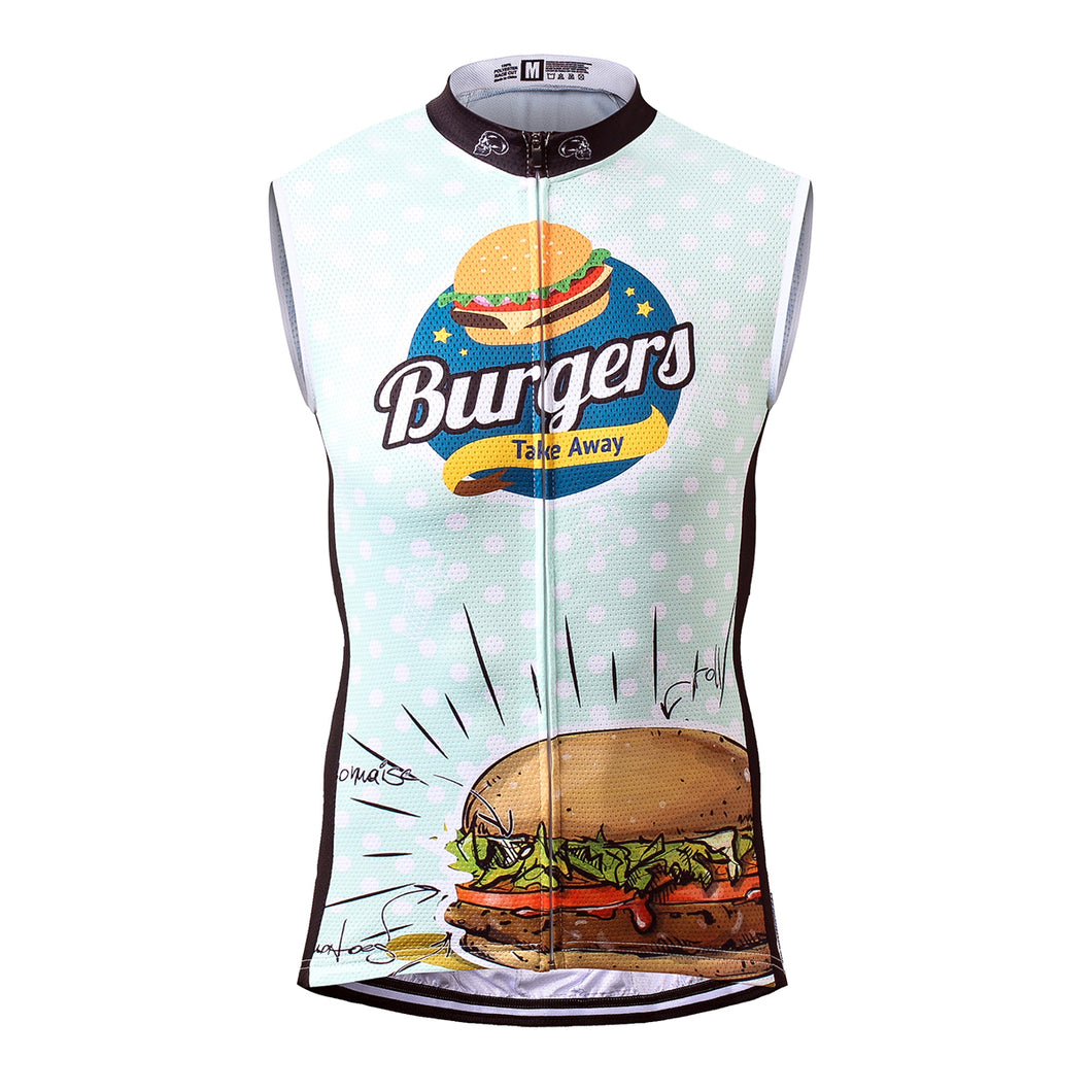 Thriller Rider Sports Bicycle Clothing Mens Cycling Vests Sleeveless(The Burgers)