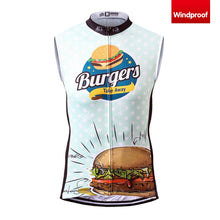 Load image into Gallery viewer, Thriller Rider Sports Bicycle Clothing Mens Cycling Vests Windproof Sleeveless(The Burgers)
