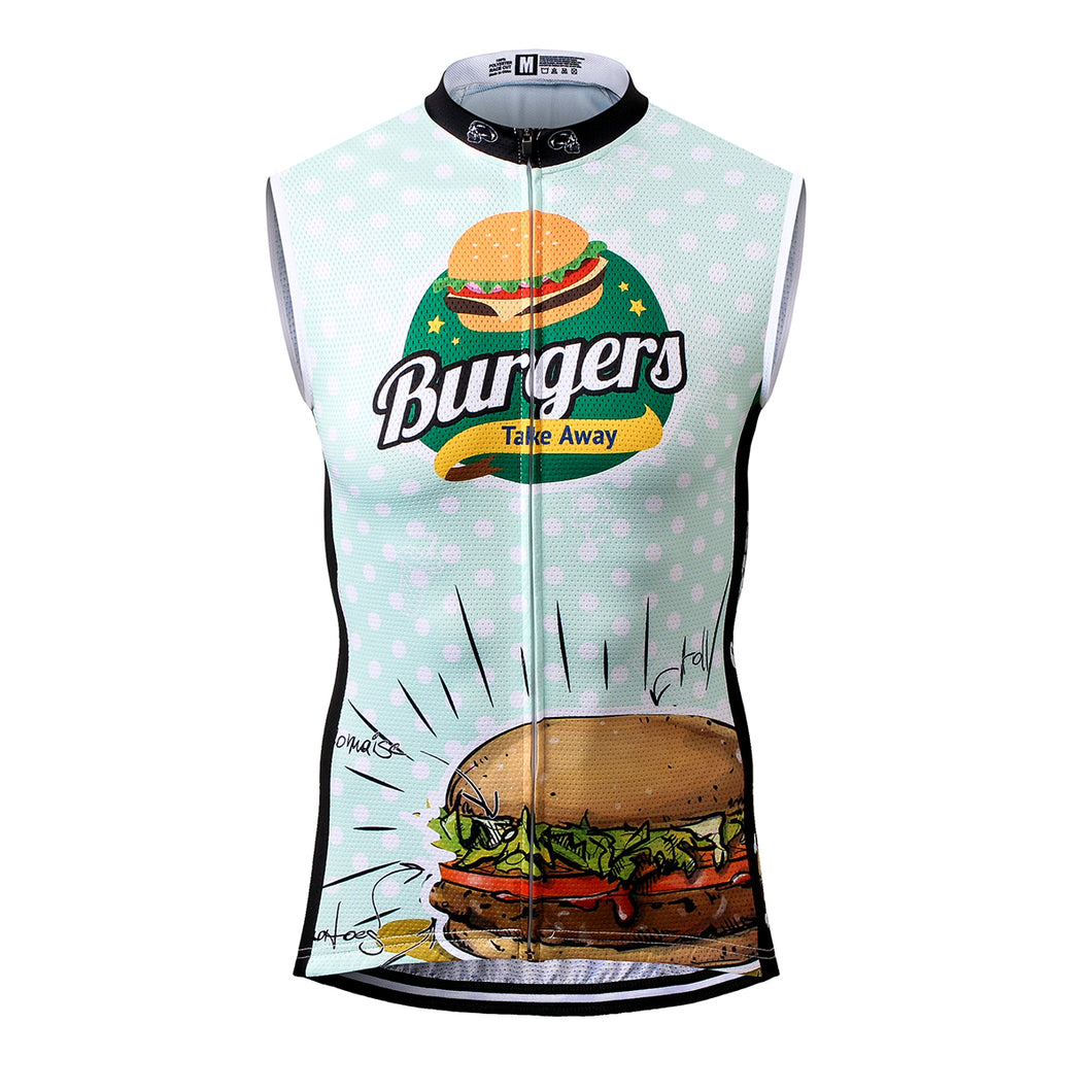 Thriller Rider Sports Bicycle Clothing Mens Cycling Vests Sleeveless(The Burgers)