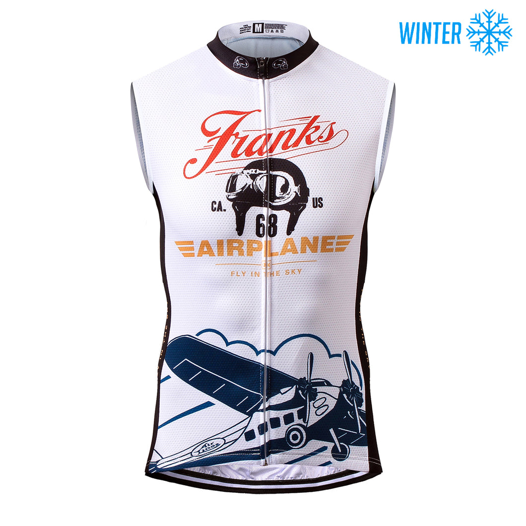 Thriller Rider Sports Bicycle Clothing Mens Cycling Vests Winter Sleeveless(Airplane)