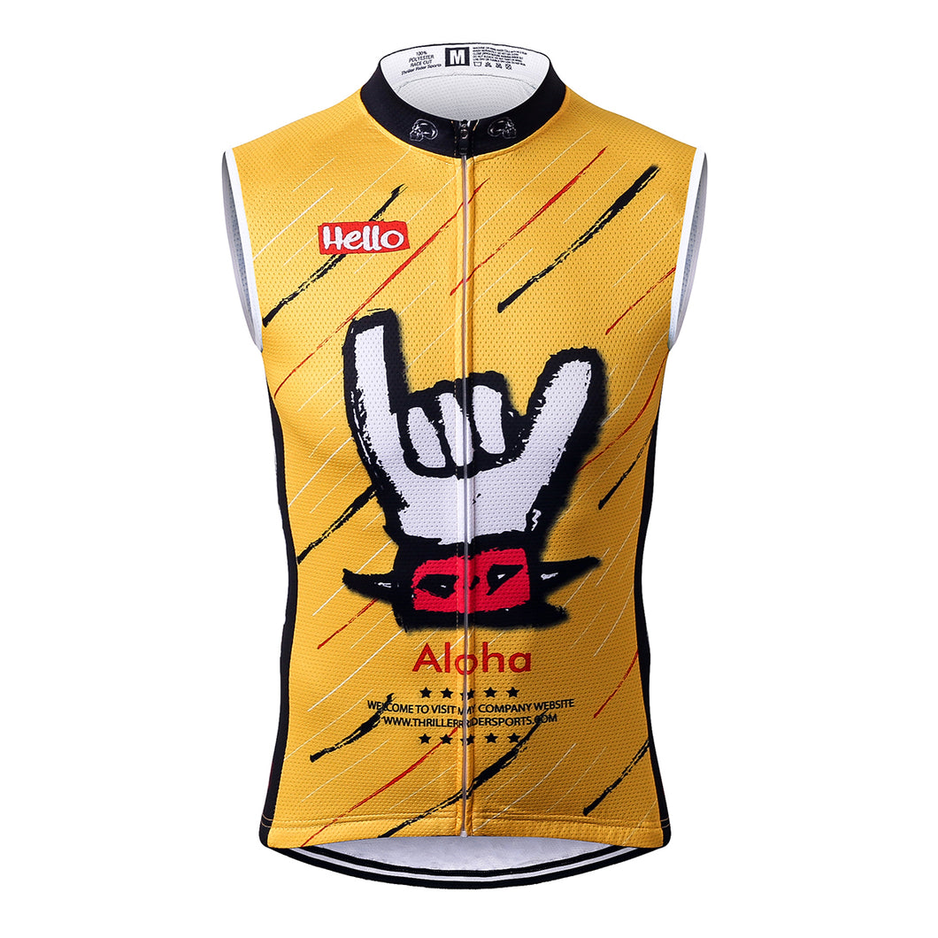 Thriller Rider Sports Bicycle Clothing Mens Cycling Vests Sleeveless(Aloha)