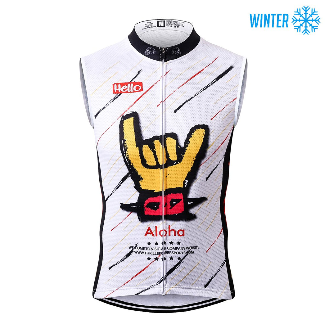 Thriller Rider Sports Bicycle Clothing Mens Cycling Vests Winter Sleeveless(Aloha)