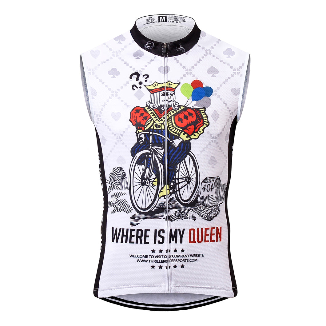 Thriller Rider Sports Bicycle Clothing Mens Cycling Vests Sleeveless(Where is My Queen)