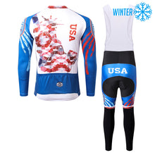 Load image into Gallery viewer, Thriller Rider Sports Bicycle Clothing Mens Cycling Jackets and Bib Tights Winter Kit(United States of America)
