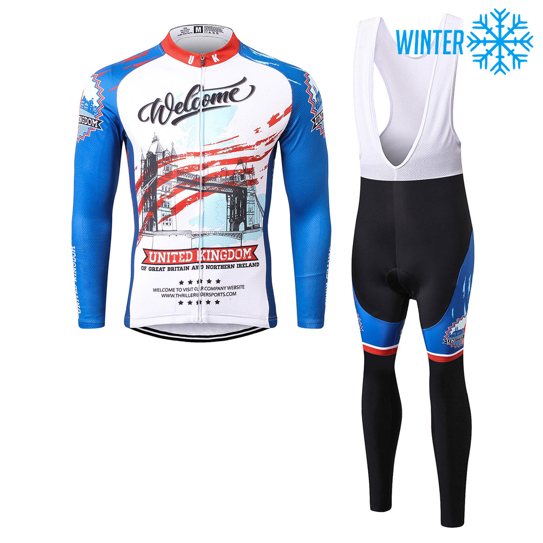 Thriller Rider Sports Bicycle Clothing Mens Cycling Jackets and Bib Tights Winter Kit(United Kingdom)