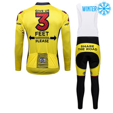 Load image into Gallery viewer, Thriller Rider Sports Bicycle Clothing Mens Cycling Jackets and Bib Tights Winter Kit(Give Us 3 Feet Please)
