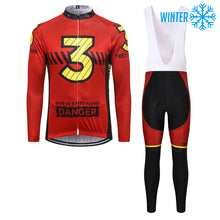 Load image into Gallery viewer, Thriller Rider Sports Bicycle Clothing Mens Cycling Jackets and Bib Tights Winter Kit(Give Us 3 Feet Please)
