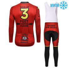 Load image into Gallery viewer, Thriller Rider Sports Bicycle Clothing Mens Cycling Jackets and Bib Tights Winter Kit(Give Us 3 Feet Please)
