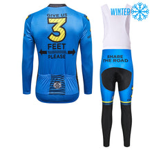 Load image into Gallery viewer, Thriller Rider Sports Bicycle Clothing Mens Cycling Jackets and Bib Tights Winter Kit(Give Us 3 Feet Please)
