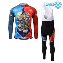 Charger l&#39;image dans la galerie, Thriller Rider Sports Vêtements de Vélo Homme Cyclisme Vestes + Collant à Bretelles Thermique/Hiver Combinaison(Bone to Rock)
