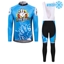 Load image into Gallery viewer, Thriller Rider Sports Bicycle Clothing Mens Cycling Jackets and Bib Tights Winter Kit(Give Me Five)
