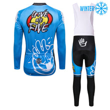 Load image into Gallery viewer, Thriller Rider Sports Bicycle Clothing Mens Cycling Jackets and Bib Tights Winter Kit(Give Me Five)
