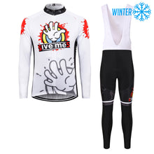 Load image into Gallery viewer, Thriller Rider Sports Bicycle Clothing Mens Cycling Jackets and Bib Tights Winter Kit(Give Me Five)
