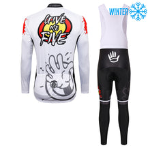 Load image into Gallery viewer, Thriller Rider Sports Bicycle Clothing Mens Cycling Jackets and Bib Tights Winter Kit(Give Me Five)
