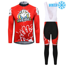 Load image into Gallery viewer, Thriller Rider Sports Bicycle Clothing Mens Cycling Jackets and Bib Tights Winter Kit(Give Me Five)
