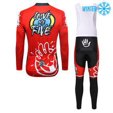 Load image into Gallery viewer, Thriller Rider Sports Bicycle Clothing Mens Cycling Jackets and Bib Tights Winter Kit(Give Me Five)
