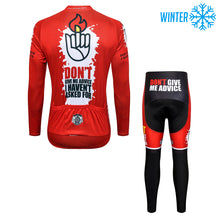 Load image into Gallery viewer, Thriller Rider Sports Bicycle Clothing Mens Cycling Jackets and Tights Winter Kit(Don&#39;t Give Me Advice)
