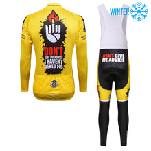 Load image into Gallery viewer, Thriller Rider Sports Bicycle Clothing Mens Cycling Jackets and Bib Tights Winter Kit(Don&#39;t Give Me Advice)
