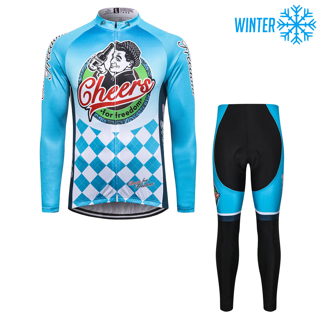 Thriller Rider Sports Bicycle Clothing Mens Cycling Jackets and Tights Winter Kit(Cheers for Freedom)