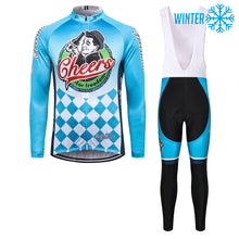 Load image into Gallery viewer, Thriller Rider Sports Bicycle Clothing Mens Cycling Jackets and Bib Tights Winter Kit(Cheers for Freedom)
