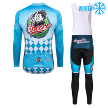 Load image into Gallery viewer, Thriller Rider Sports Bicycle Clothing Mens Cycling Jackets and Bib Tights Winter Kit(Cheers for Freedom)
