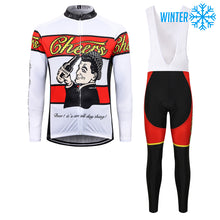 Load image into Gallery viewer, Thriller Rider Sports Bicycle Clothing Mens Cycling Jackets and Bib Tights Winter Kit(Cheers for Being)
