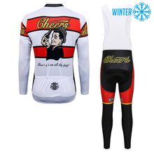 Load image into Gallery viewer, Thriller Rider Sports Bicycle Clothing Mens Cycling Jackets and Bib Tights Winter Kit(Cheers for Being)
