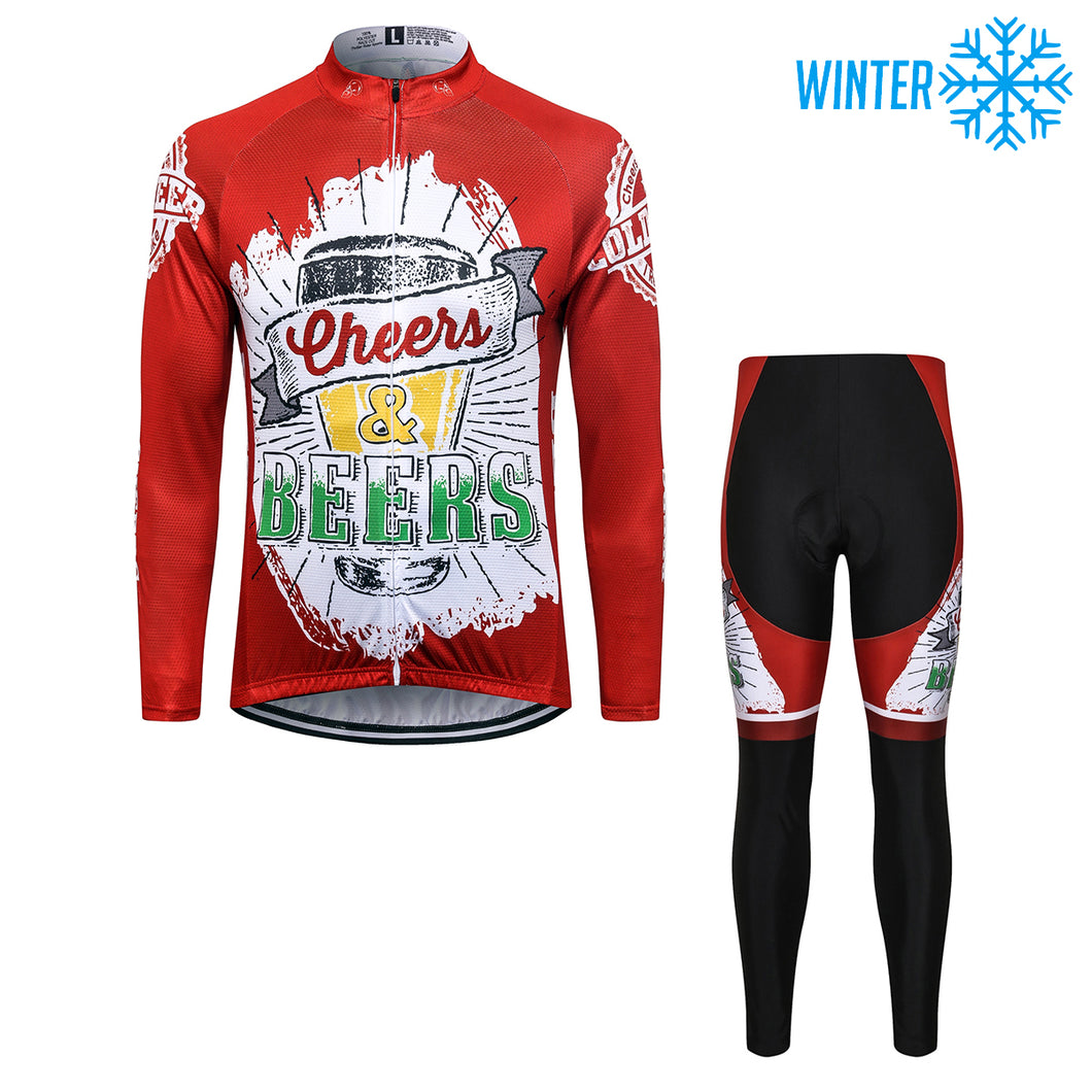 Thriller Rider Sports Bicycle Clothing Mens Cycling Jackets and Tights Winter Kit(Cheers & Beers)