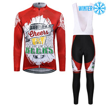 Load image into Gallery viewer, Thriller Rider Sports Bicycle Clothing Mens Cycling Jackets and Bib Tights Winter Kit(Cheers &amp; Beers)
