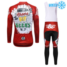 Load image into Gallery viewer, Thriller Rider Sports Bicycle Clothing Mens Cycling Jackets and Bib Tights Winter Kit(Cheers &amp; Beers)
