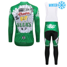 Load image into Gallery viewer, Thriller Rider Sports Bicycle Clothing Mens Cycling Jackets and Bib Tights Winter Kit(Cheers &amp; Beers)
