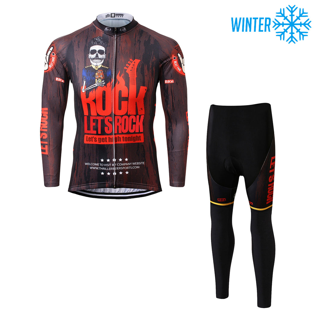 Thriller Rider Sports Bicycle Clothing Mens Cycling Jackets and Tights Winter Kit(Let's Rock)