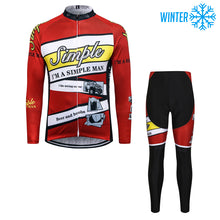 Load image into Gallery viewer, Thriller Rider Sports Bicycle Clothing Mens Cycling Jackets and Tights Winter Kit(I&#39;m Simple Man)
