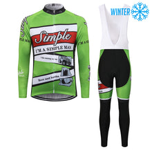 Load image into Gallery viewer, Thriller Rider Sports Bicycle Clothing Mens Cycling Jackets and Bib Tights Winter Kit(I&#39;m Simple Man)
