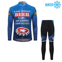 Load image into Gallery viewer, Thriller Rider Sports Bicycle Clothing Mens Cycling Jackets and Tights Winter Kit(Beer Cap)
