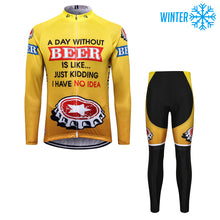 Load image into Gallery viewer, Thriller Rider Sports Bicycle Clothing Mens Cycling Jackets and Tights Winter Kit(Beer Cap)
