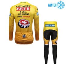 Load image into Gallery viewer, Thriller Rider Sports Bicycle Clothing Mens Cycling Jackets and Tights Winter Kit(Beer Cap)
