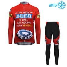 Load image into Gallery viewer, Thriller Rider Sports Bicycle Clothing Mens Cycling Jackets and Tights Winter Kit(Beer Cap)
