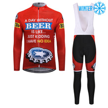 Load image into Gallery viewer, Thriller Rider Sports Bicycle Clothing Mens Cycling Jackets and Bib Tights Winter Kit(Beer Cap)
