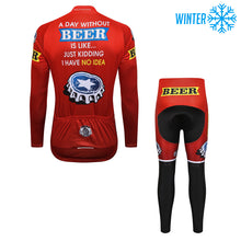 Load image into Gallery viewer, Thriller Rider Sports Bicycle Clothing Mens Cycling Jackets and Tights Winter Kit(Beer Cap)
