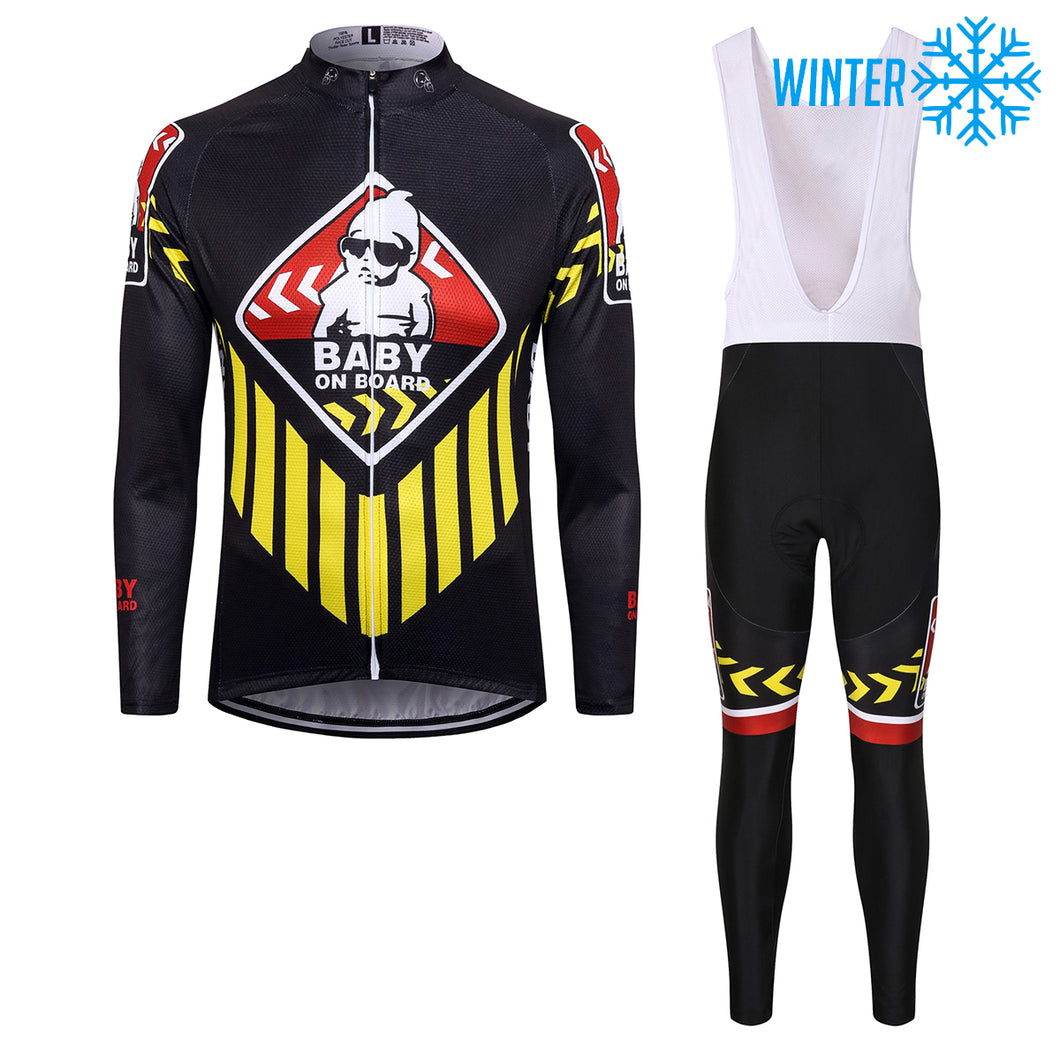 Thriller Rider Sports Bicycle Clothing Mens Cycling Jackets and Bib Tights Winter Kit(Baby on Board)