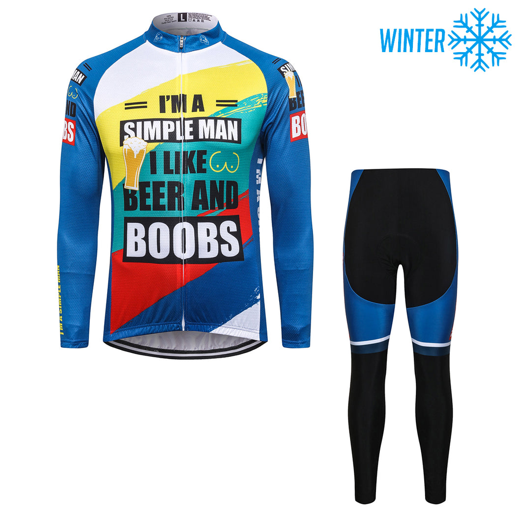 Thriller Rider Sports Bicycle Clothing Mens Cycling Jackets and Tights Winter Kit(I'm a Simple Man)