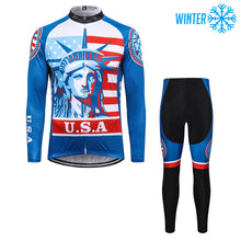 Load image into Gallery viewer, Thriller Rider Sports Bicycle Clothing Mens Cycling Jackets and Tights Winter Kit(USA Flag)
