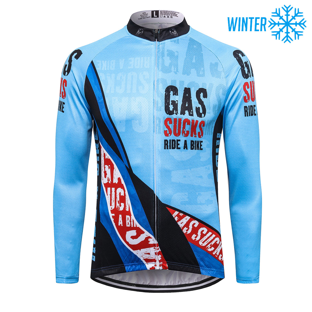 Thriller Rider Sports Bicycle Clothing Mens Cycling Jackets Winter(Gas Sucks Ride a Bike)