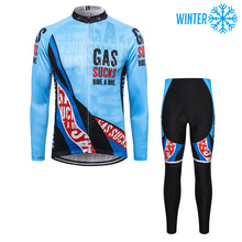 Load image into Gallery viewer, Thriller Rider Sports Bicycle Clothing Mens Cycling Jackets and Tights Winter Kit(Gas Sucks Ride a Bike)
