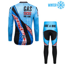 Load image into Gallery viewer, Thriller Rider Sports Bicycle Clothing Mens Cycling Jackets and Tights Winter Kit(Gas Sucks Ride a Bike)
